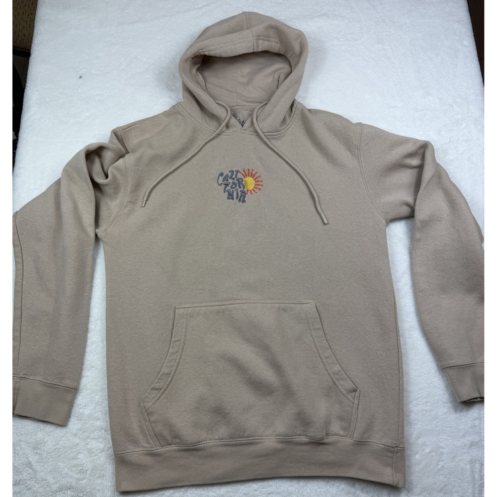 Eighty Eight Brand California Embroidered Hoodie XL Taupe Pullover